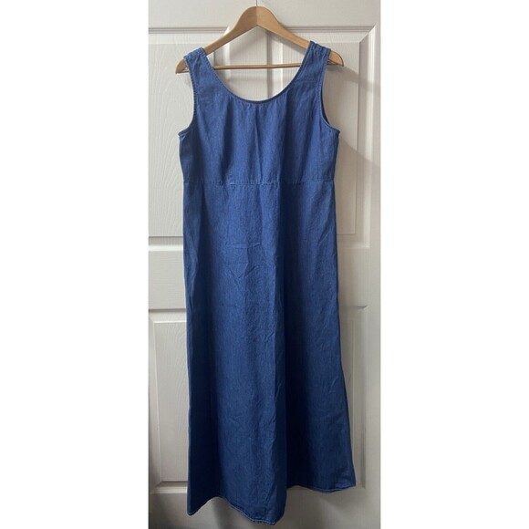 Willow Ridge Jumper Maxi Dress Womens 14 Vintage Chambray Denim Modesty - Picture 4 of 7
